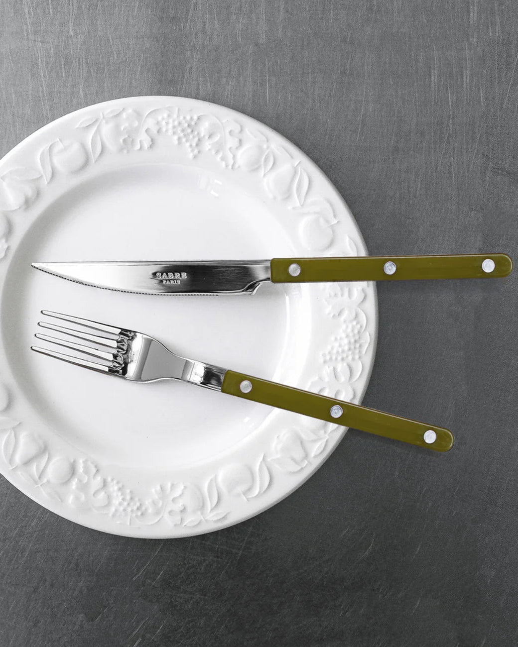 Set 4 cubiertos Sabre Bistrot Verde Oliva
