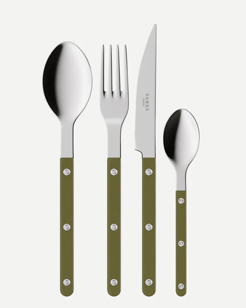 Set 4 cubiertos Sabre Bistrot Verde Oliva